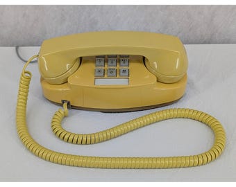 Vintage Western Electric Yellow Donut Phone, Vintage Bright Yellow