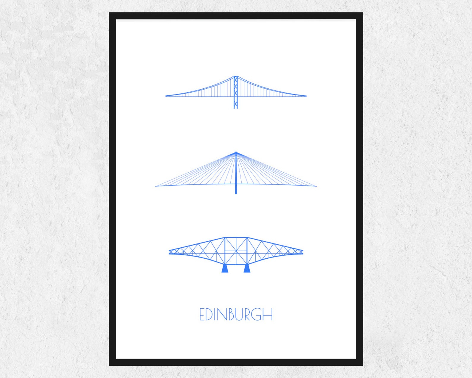 Edinburgh Print Forth Bridges Forth Rail Bridge Etsy UK