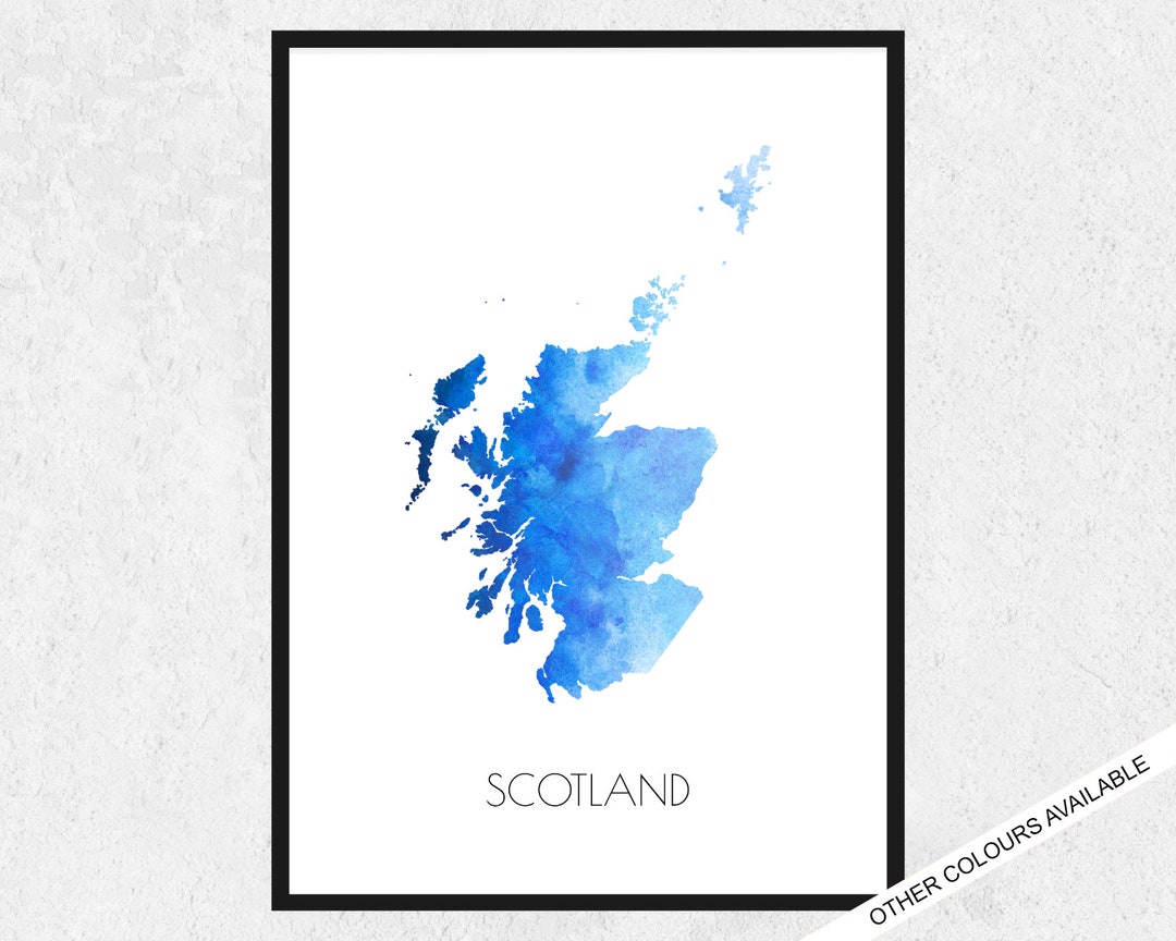 Scotland Print Scottish Wall Art Scotland Map Etsy
