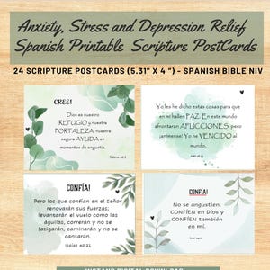 Angst- en vreesverlichter, Spaanse Bijbelkaarten om af te drukken, NIV Bijbelverzen voor stress, affirmatiekaarten downloaden, direct downloaden