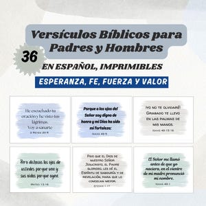 Promesses bibliques imprimables pour la fête des pères et les hommes chrétiens, 36 versets bibliques en espagnol (PDF), ministère pour hommes, église