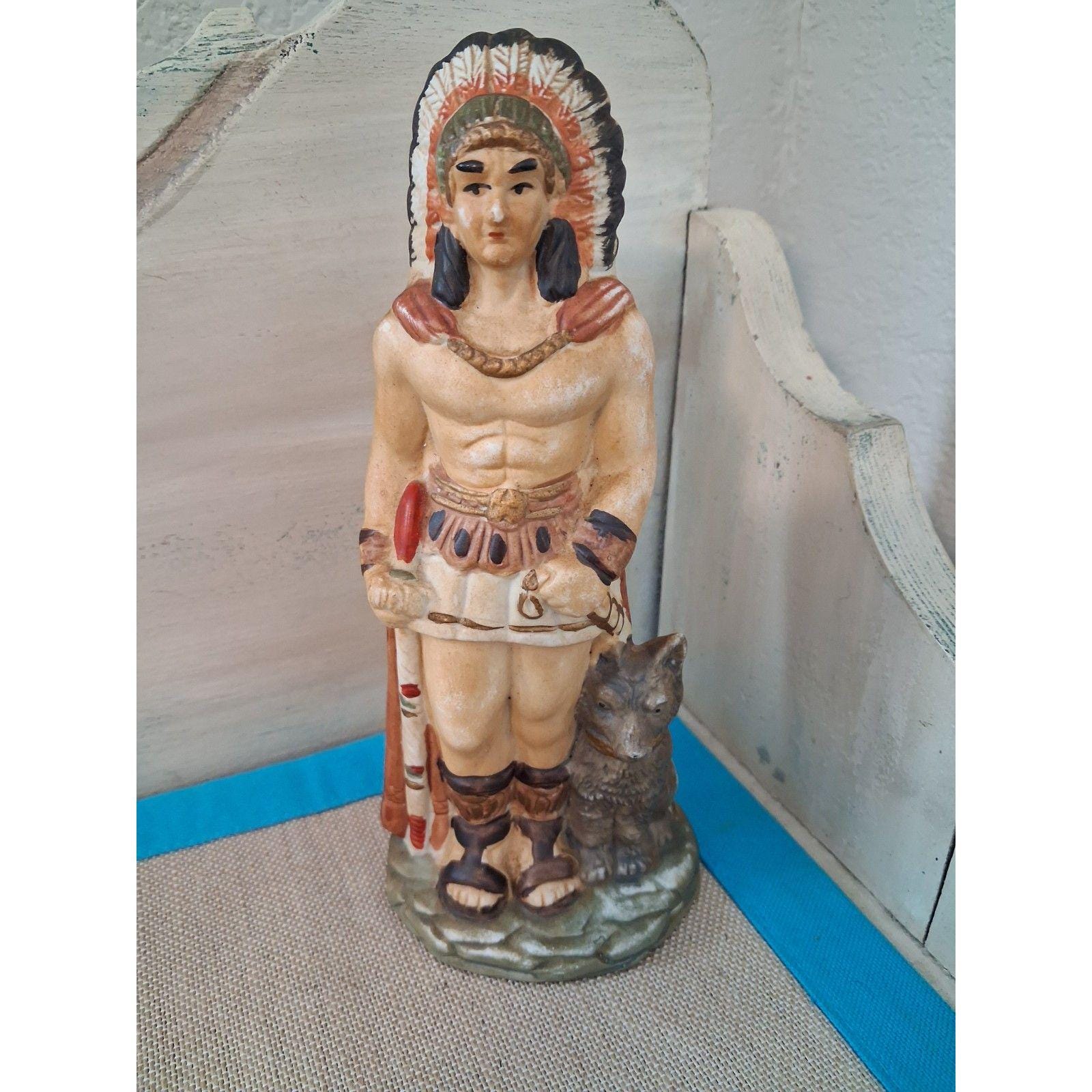 インディアンチーフ陶器製置物 レトロ、アンティーク Indian Chief Figurine - Etsy