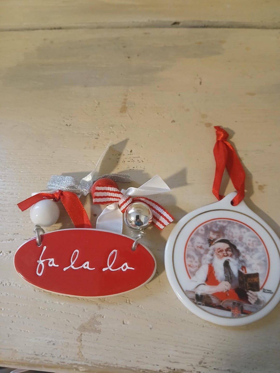 Lot of 2 Vintage Christmas Ornaments Department 56 Fa La La and 1998 ...