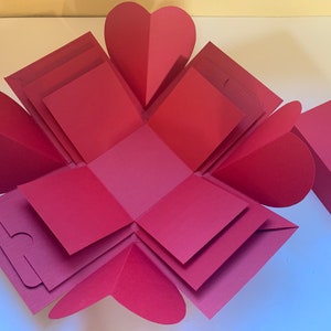 Caja de regalo de explosión DIY • Caja de fotos de 2 a 8 capas • Haga su propia caja de aniversario, cumpleaños, San Valentín, propuesta, Navidad