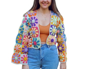 Garden Jacket | Flower Crochet Pattern | Colorful Cardigan