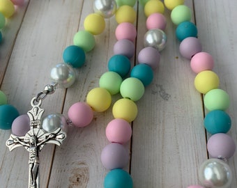 Silicone Rosary, Kids Rosary, Childrens Rosary, Rainbow Rosary, Rosary For Kids, Rosary, Child Rosary, Rosaries, Childs Rosary, Rosary Beads