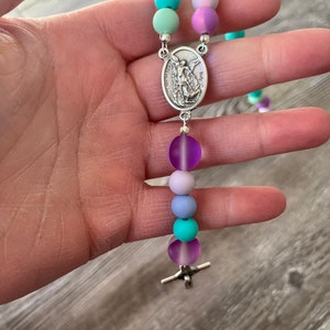 Rosary, Purple Rosary, Girl Rosary, Rosaries, First Communion Gift, Childrens Rosary, Rosary, Catholic Gift, Catholic, Silicone Rosary image 9