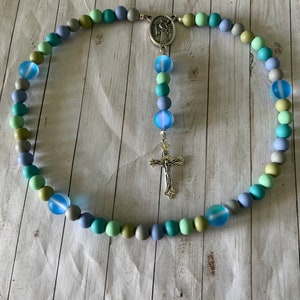 Rosary, Blue Rosary, Boy Rosary, Rosaries, First Communion Gift, Children’s Rosary, Rosary, Catholic Gift, Catholic, Silicone Rosary