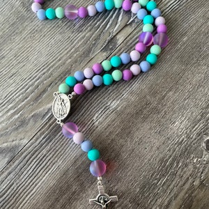 Rosary, Purple Rosary, Girl Rosary, Rosaries, First Communion Gift, Childrens Rosary, Rosary, Catholic Gift, Catholic, Silicone Rosary image 7