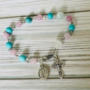 1 Decade Rosary Bracelet, Rosary Bracelet, Turquoise Bracelet, Catholic Rosary, Gifts for Her, Catholic Gifts, Decade Rosary, Catholic,