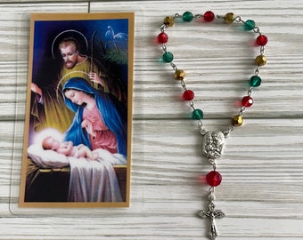 St Andrew Christmas Novena: Preciosa Crystal Catholic Prayer Beads