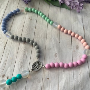 Silicone Rosary, Kids Rosary, Childrens Rosary, Pastel Rosary, Rosary For Kids, Rosary, Child Rosary, Rosaries, Childs Rosary, Rosary Beads