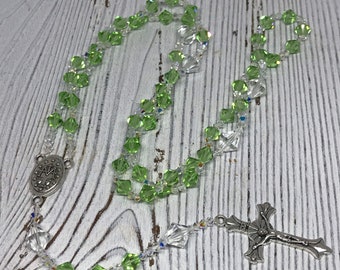 Preciosa Crystal Birthstone Rosary: Catholic Prayer Beads, Confirmation Gift