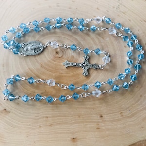 Birthstone Rosary, Catholic Rosary, Rosary, First Communion Gifts, Aquamarine Rosary, Catholic Gifts, Confirmation Gifts, March Rosary