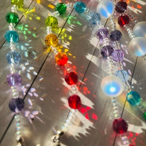 Rainbow Crystal Rosary: Preciosa Beads, Opal Mermaid Glass