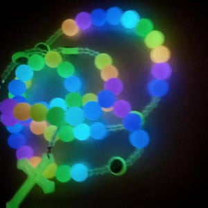 Glow in the Dark Rosary: 12mm Silicone Beads, Catholic Gift