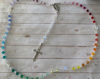 Rainbow Rosary, Catholic Rosary, Rosary, First Communion Gifts, Confirmation Gifts, Catholic Gifts, Catholic, Rainbow, Multicolored Rosary