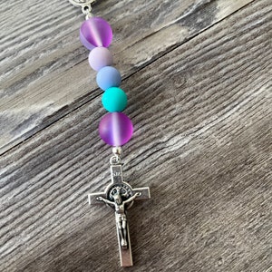 Rosary, Purple Rosary, Girl Rosary, Rosaries, First Communion Gift, Childrens Rosary, Rosary, Catholic Gift, Catholic, Silicone Rosary image 3