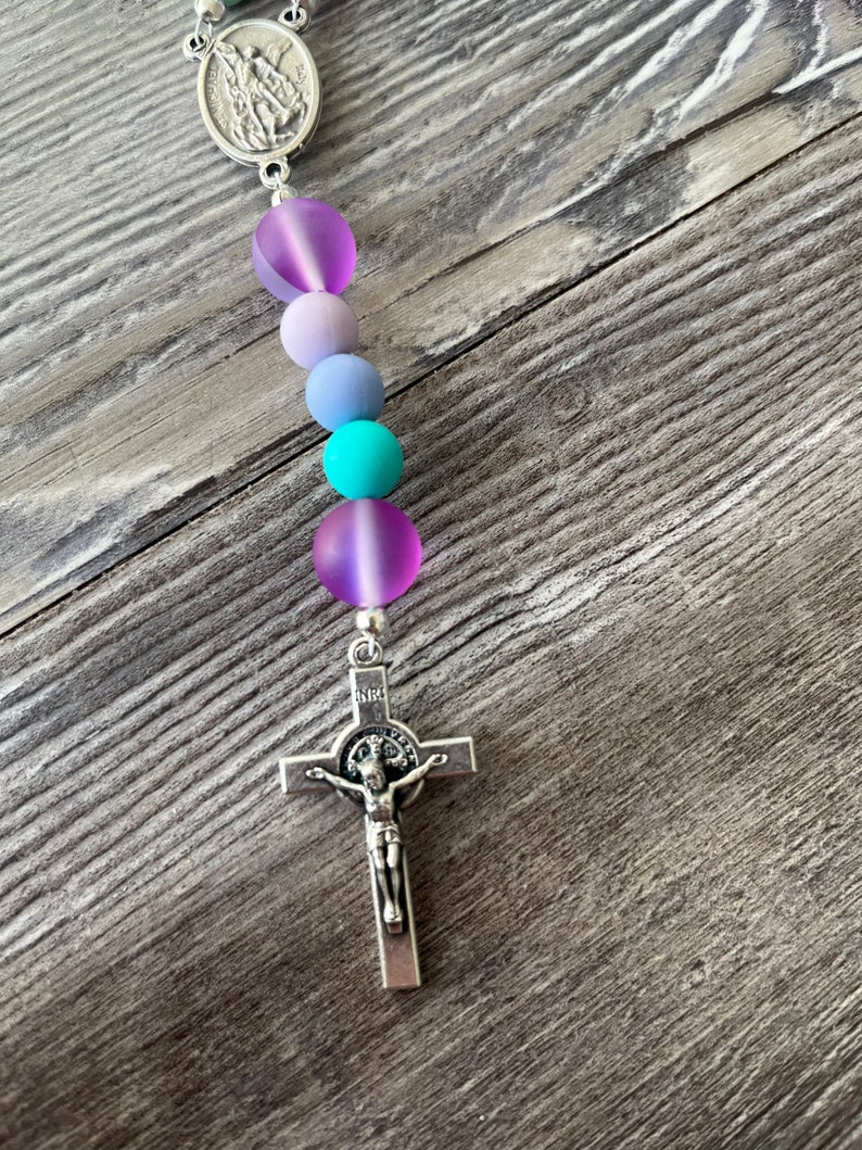 Rosary, Purple Rosary, Girl Rosary, Rosaries, First Communion Gift, Childrens Rosary, Rosary, Catholic Gift, Catholic, Silicone Rosary image 3