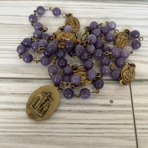 Seven Sorrows Rosary: Lavender Chalcedony Servite Prayer Chaplet