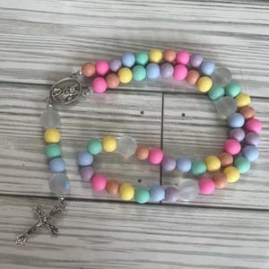 Pastel Rainbow Silicone Rosary: Kids First Rosary