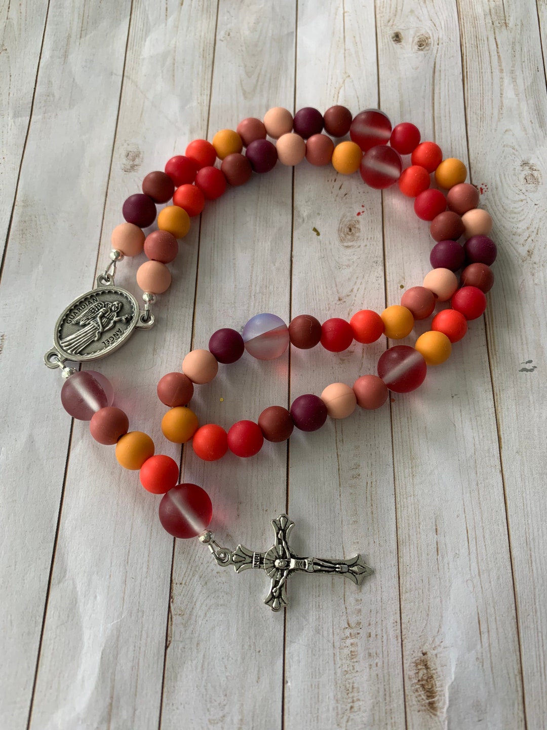 Chapelet Catholique En Silicone Coloré - Pour Enfants, Cadeau Communion, Confirmation - 8