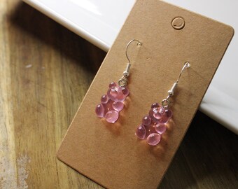 light pink gummy bear earrings, handmade earrings, trendy earrings, dangle earrings