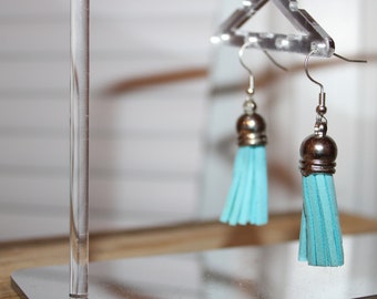 blue  tassel dangle earrings  | Handmade earrings | Dangle Earrings| Trendy Earrings