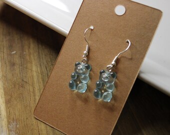 light blue gummy bear earrings, handmade earrings, trendy earrings, dangle earrings