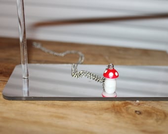 red mushroom necklace | Handmade necklace | mushroom charms | trendy gifts for her
