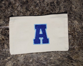 A letterman pouch, make bag, pencil bag, cosmetic bag, iron tote pouch