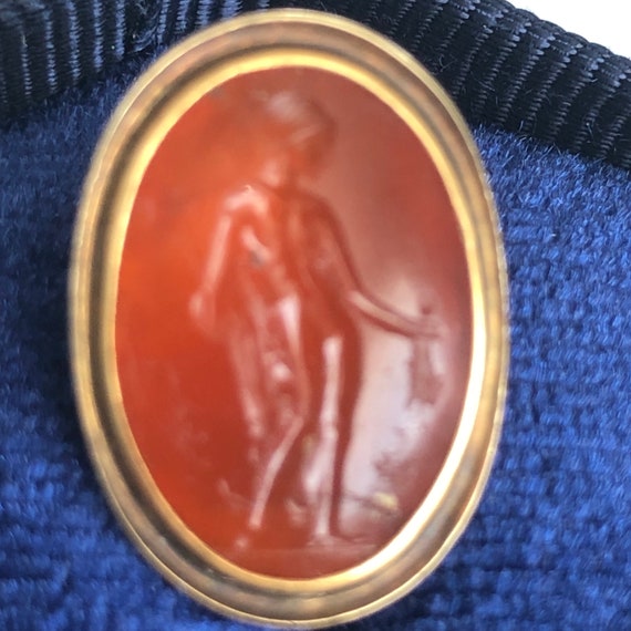 Antique Pocket Watch Fob with Carved Intaglio - image 5