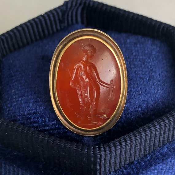 Antique Pocket Watch Fob with Carved Intaglio - image 2