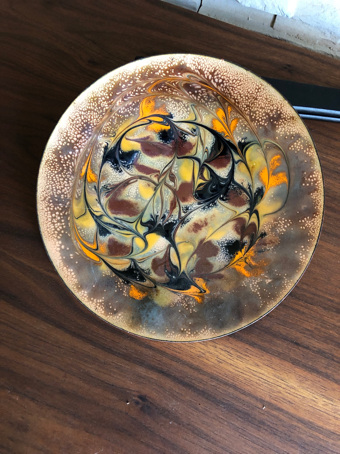 Vintage Mid Century Enamel on Copper Decorative Plate Etsy