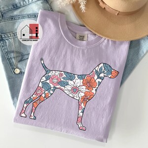 Comfort Colors German Shorthaired Pointer T-Shirt: Floral GSP Mom Gift