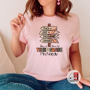 Third Grade Teacher Shirt For Women - Back To School 3rd Grade Tee With First Day Design