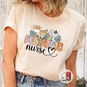 Pediatric Nurse Tshirt Rn Shirt Pediatrics Giraffe Gift Tee Pediatric Nurse Tshirt Rn Shirt Pediatrics Giraffe Gift Tee