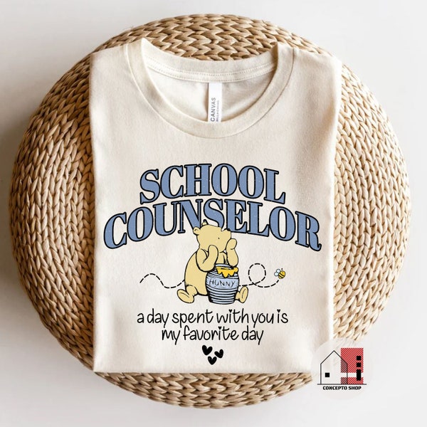 School Counselor Shirt, Winnie the Pooh School Counselor shirt, Counselor Shirt, Gift for School Counselor, School Counselor, Counselor Gift