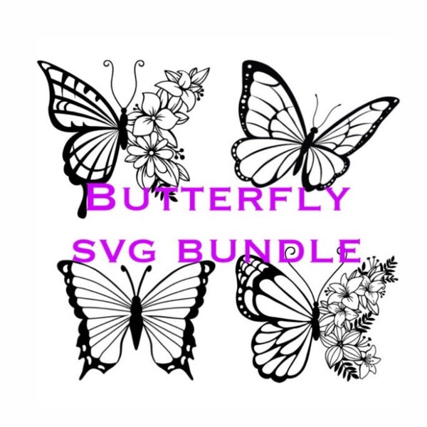 Elegant & Floral Butterfly SVG Bundle. Butterflies Cut File, Sticker, Clipart