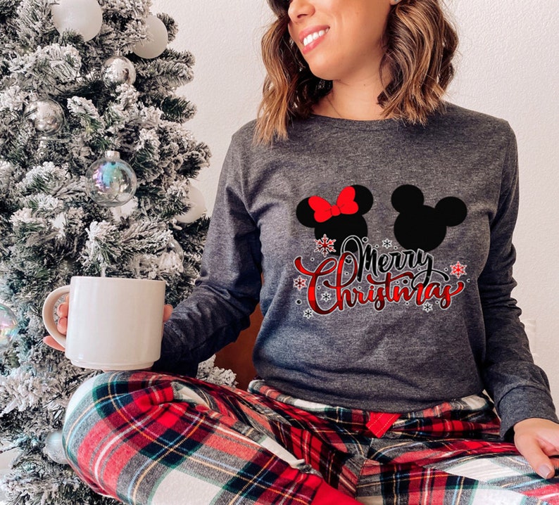 Christmas Gift Minnie Long sleeve Shirt Christmas Disney Shirt Christmas Long Sleeve Tee Mickey Long sleeve Shirt Merry Christmas