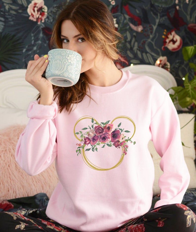 Floral Disney Disney Boho Sweatshirt Disney Floral Sweatshirt Floral Sweatshirt Disney Ears Sweatshirt Personalized Disney Sweatshirt