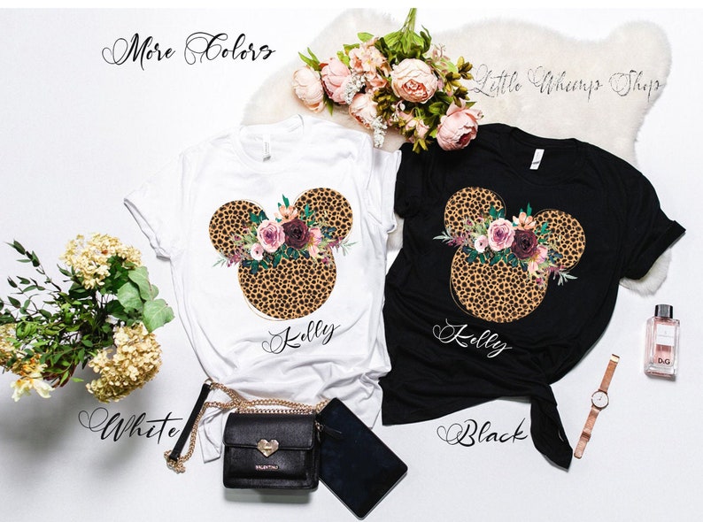 Disney Boho Shirt Minnie T-Shirt Disney Floral Shirt,Cheetah Disney Shirt Disney Cheetah Shirt Personalized Disney Shirt Cheetah Shirt