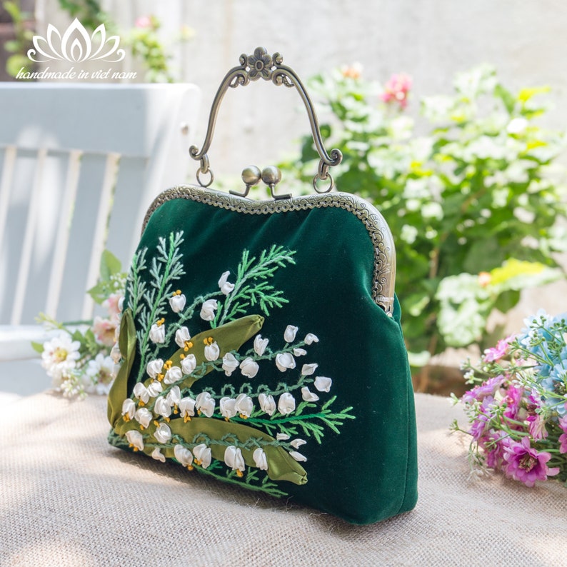 Embroidered Handbag and Wallet Set Handbags With Straps Lily - Etsy
