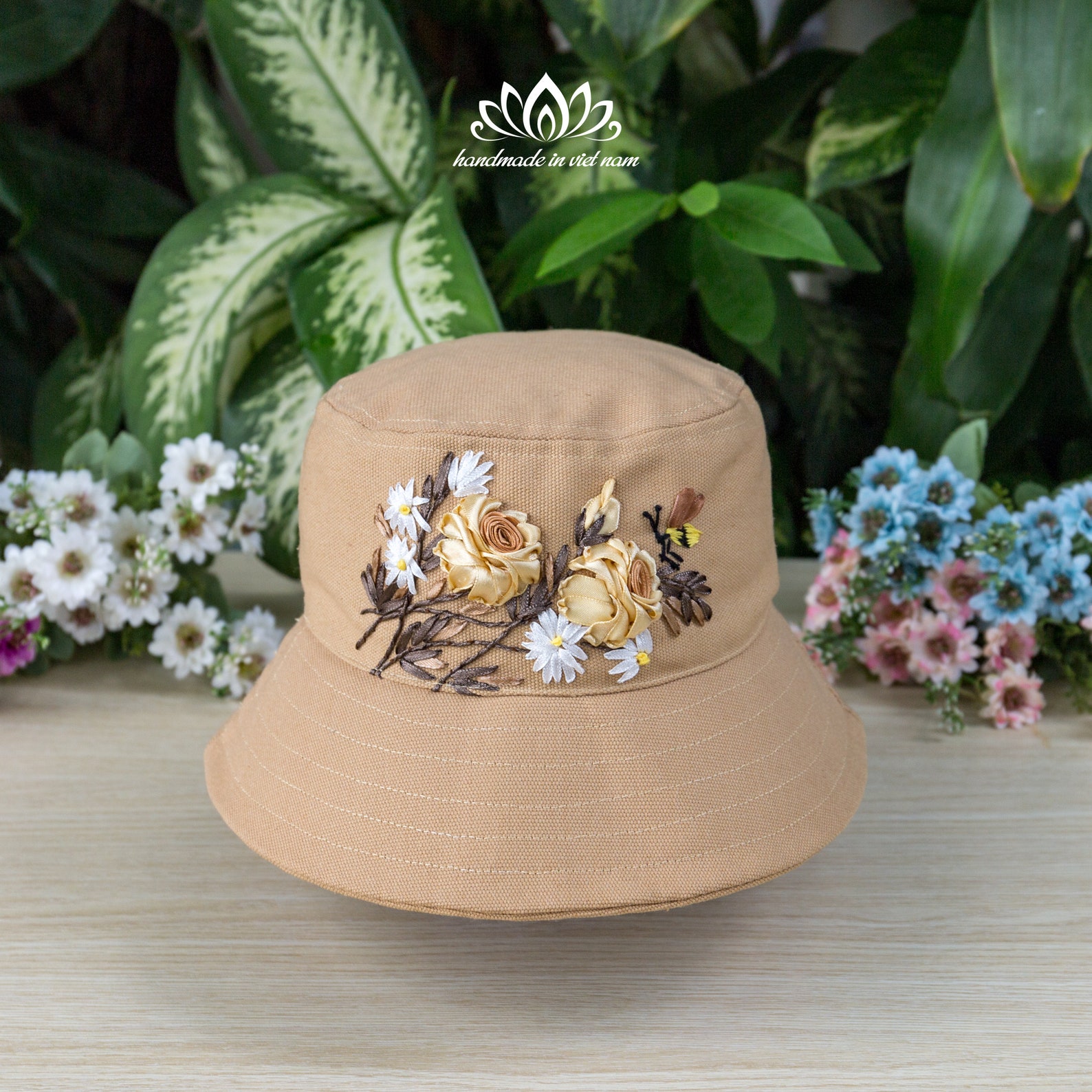 Embroidered Backpacks and Bucket Hats Unique Ribbon Etsy