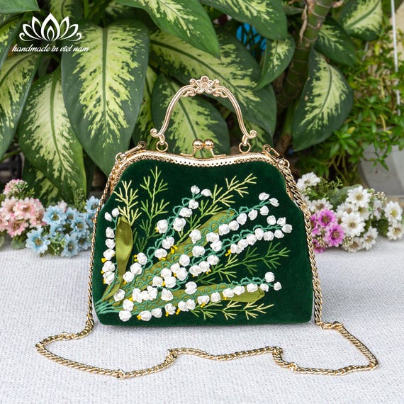 Embroidered Handbag and Wallet Set, Handbags With Straps 