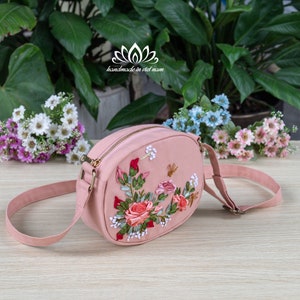 Mini crossbody bag | Ribbon embroidered bag | compact shoulder bag