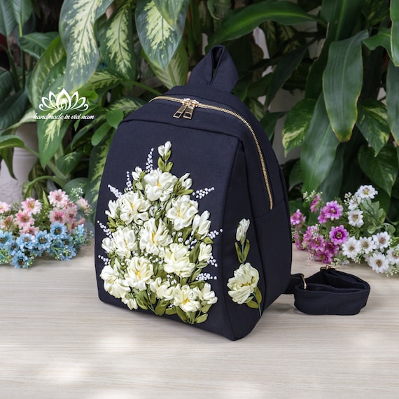 Mochila bordada bordado de cinta exclusivo Etsy Mexico