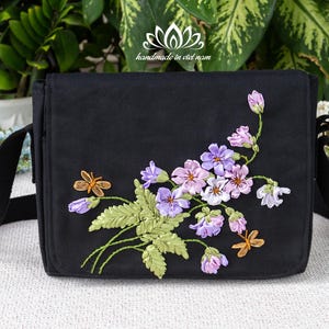Embroidered messenger bag | handmade sewing bag | Unique Shoulder Bag