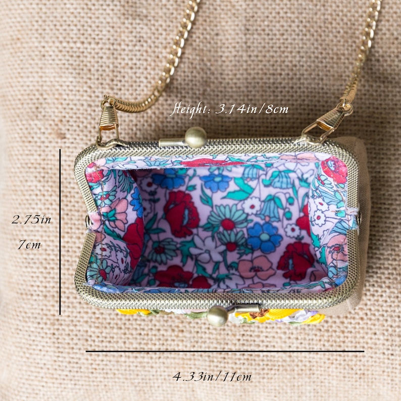 Coin Purse With Strap Embroidered Coin Purse Etsy