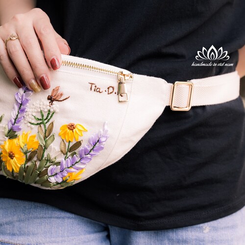 Embroidered Waist Bag Crossbody Waist Bag Pack Belt Bag Etsy